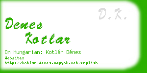 denes kotlar business card